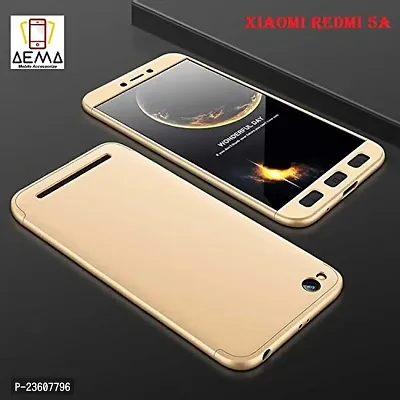 AEMA? Original 100% 360 Degree XIAOMI REDMI 5A Front Back Cover Case with Tempered Gold