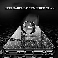 Coverskart Luxurious Marble Pattern Bling Shell Back Glass Case Cover with Soft TPU Bumper for Xiaomi Redmi Note 6pro, (Black)-thumb2