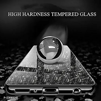 Coverskart Luxurious Marble Pattern Bling Shell Back Glass Case Cover with Soft TPU Bumper for Xiaomi Redmi Note 6pro, (Black)-thumb3