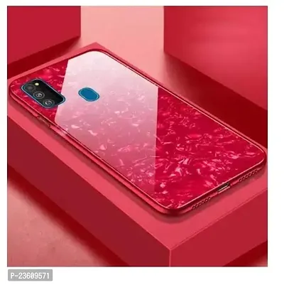 Coverskart Back Cover for Honor 9A Marble Cover Case, Marble Pattern Anti Scratch Toughened Glass Back Case with Electroplated TPU Bumper Back Case (Red)-thumb4