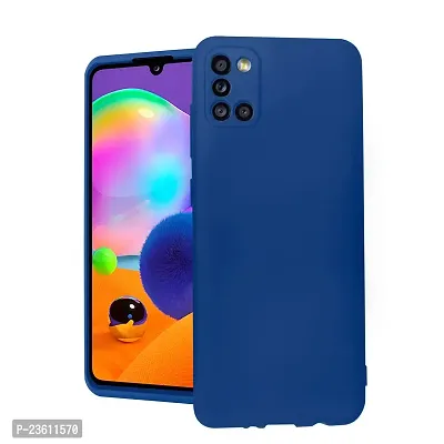 CoversKart Compatible with Samsung Galaxy A31 Ultra Slim Soft Silicone Back Cover | Inner Microfiber | CameraRtection Back Case (Blue)-thumb0