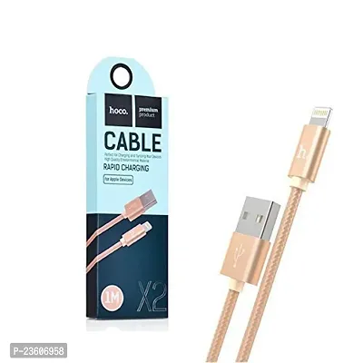 AEMA Premium HOCO X2 Knitted 1M Charging Cable for Apple iPhone (Colour May Vary)-thumb4