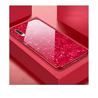 Coverskart Back Cover for RealMe C11 Marble Cover Case, Marble Pattern Anti Scratch Toughened Glass Back Case with Electroplated TPU Bumper Back Case (Red)-thumb3