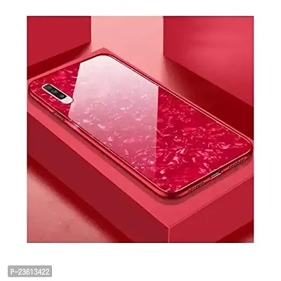 Coverskart Back Cover for RealMe C11 Marble Cover Case, Marble Pattern Anti Scratch Toughened Glass Back Case with Electroplated TPU Bumper Back Case (Red)-thumb4