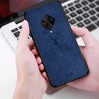 Coverskart (TM) for Vivo S1 Pro Deer Cloth Canvas Texture Fabric Leather Back Case for Vivo S1 Pro (Blue)-thumb4