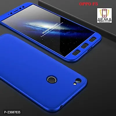 AEMA? Original 100% 360 Degree Oppo F5 Front Back Cover Case with Tempered Blue