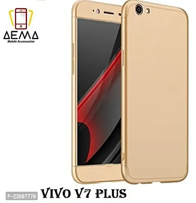 AEMA? Original 100% 360 Degree VIVO V7 Plus Front Back Cover Case with Tempered Gold