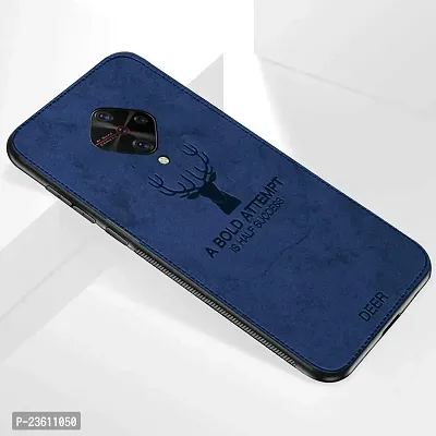 Coverskart (TM) for Vivo S1 Pro Deer Cloth Canvas Texture Fabric Leather Back Case for Vivo S1 Pro (Blue)-thumb2