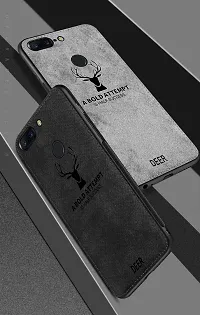 AE Mobile Accessorize? Deer Cloth Canvas Texture Fabric Leather Case for (One Plus 5T, Black)-thumb1