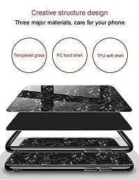 Coverskart Luxurious Marble Pattern Bling Shell Back Glass Case Cover with Soft TPU Bumper for Xiaomi Redmi Note 7/ Redmi Note 7pro,/ Redmi 7s (White)-thumb3