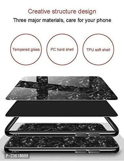 Coverskart Luxurious Marble Pattern Bling Shell Back Glass Case Cover with Soft TPU Bumper for Xiaomi Redmi Note 7/ Redmi Note 7pro,/ Redmi 7s (White)-thumb4