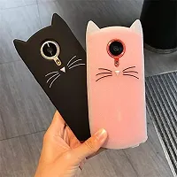 Coverskart [3D Cartoon Series] (White) 3D Cute Cat Beard Silicone Case Cover Lovely Mobile Shell for Vivo Y71-thumb3