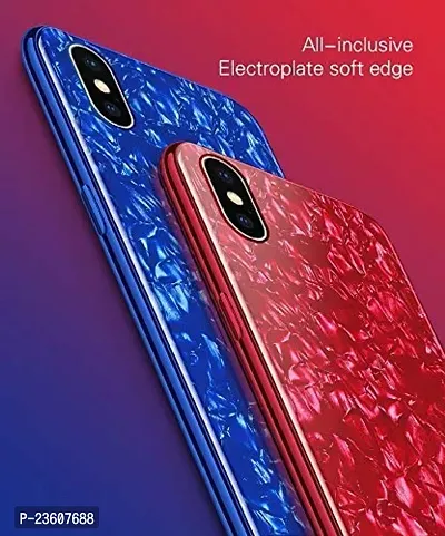 Coverskart Luxurious Marble Pattern Bling Shell Back Glass Case Cover with Soft TPU Bumper for Vivo Y95, (Blue)-thumb4