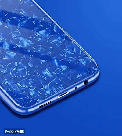 Coverskart Luxurious Marble Pattern Bling Shell Back Glass Case Cover with Soft TPU Bumper for Vivo Y95, (Blue)-thumb3