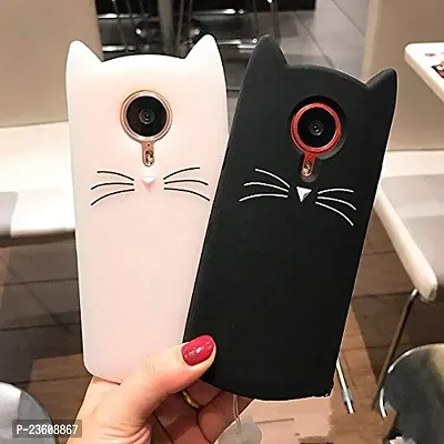 Coverskart [3D Cartoon Series] (White) 3D Cute Cat Beard Silicone Case Cover Lovely Mobile Shell for Vivo Y71-thumb3