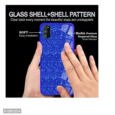 Coverskart Back Cover for VIVO V19 Marble Cover Case, Marble Pattern Anti Scratch Toughened Glass Back Case with Electroplated TPU Bumper Back Case (Blue)-thumb2