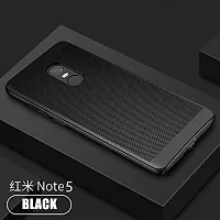 AEMA (TM) Ultra Thin Shockproof Heat Dissipation Hollow Phone Hard Back PC Cover Case for Xiaomi Redmi Mi Note 5 (Redmi Note 5, Black)-thumb1