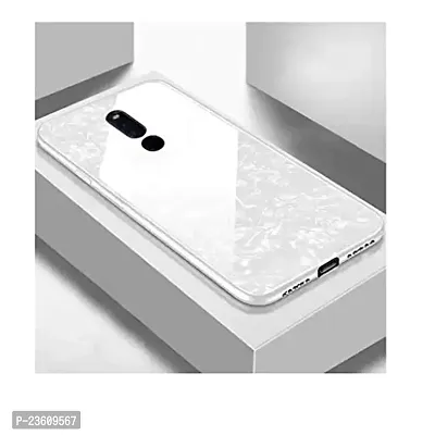 Coverskart Luxurious Marble Pattern Bling Shell Back Glass Case Cover with Soft TPU Bumper for (Oppo F11pro, White)-thumb3