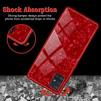 Coverskart Back Cover for Oppo A52 Marble Cover Case, Marble Pattern Anti Scratch Toughened Glass Back Case with Electroplated TPU Bumper Back Case (Red)-thumb1