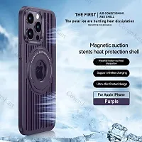 CoversKart? Ultra Hybird Defence Series Back Case Cover for iPhone 14 Pro Heat Dissipation Kickstand | Magsafe Charging with Logo View (Deep Purple)-thumb2