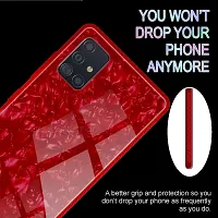 Coverskart Back Cover for Oppo A52 Marble Cover Case, Marble Pattern Anti Scratch Toughened Glass Back Case with Electroplated TPU Bumper Back Case (Red)-thumb3