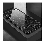 Coverskart Luxurious Marble Pattern Bling Shell Back Glass Case Cover with Soft TPU Bumper for (Vivo Z1X, Black)-thumb3