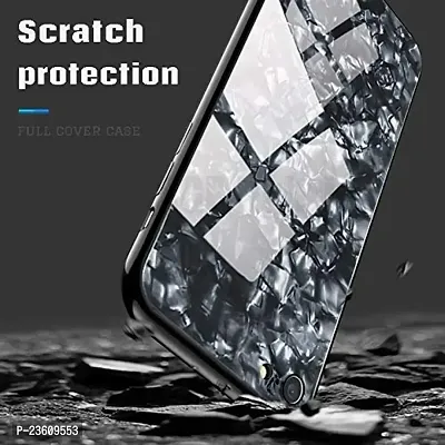 Coverskart Luxurious Marble Pattern Bling Shell Back Glass Case Cover with Soft TPU Bumper for (iPhone 7 Plus Black)-thumb3