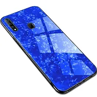 Coverskart Luxurious Marble Pattern Bling Shell Back Glass Case Cover with Soft TPU Bumper for Samsung Galaxy Note 10, (Blue)-thumb3