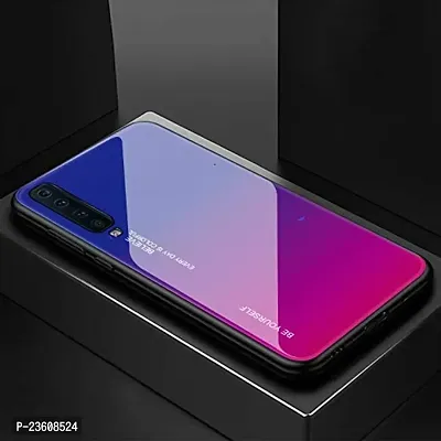 ae mobile accessorize AEMA (TM) Colourful Toughened Glass with Shockproof TPU Rubber Bumper Back Cover Case for Oppo Reno 3 Pro - 6.4inch 4G, Blue - Pink