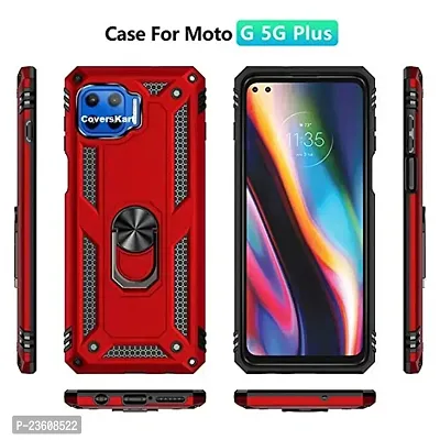 AEMA? for Oppo F17 Pro Luxury Dual Layer Hybrid Shockproof Armor Defender Case with 360 Degree Metal Rotating Finger Ring Holder Kickstand for Oppo F17 Pro, (RED)-thumb4