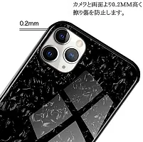 Coverskart Back Cover for RealMe C11 Marble Cover Case, Marble Pattern Anti Scratch Toughened Glass Back Case with Electroplated TPU Bumper Back Case (Black)-thumb1