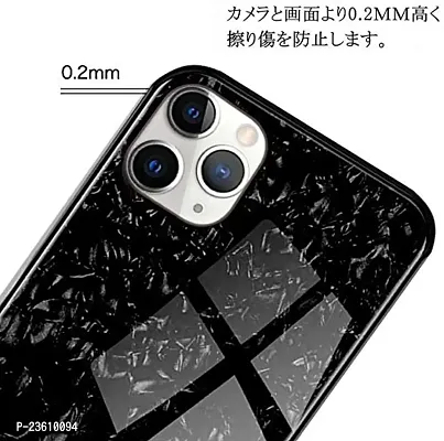 Coverskart Back Cover for RealMe C11 Marble Cover Case, Marble Pattern Anti Scratch Toughened Glass Back Case with Electroplated TPU Bumper Back Case (Black)-thumb2