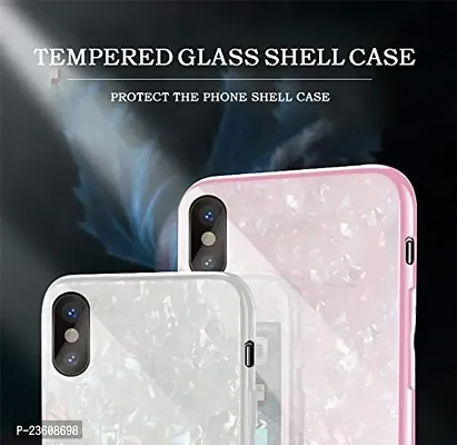 Coverskart Luxurious Marble Pattern Bling Shell Back Glass Case Cover with Soft TPU Bumper for Xiaomi Redmi 7, (White)-thumb4