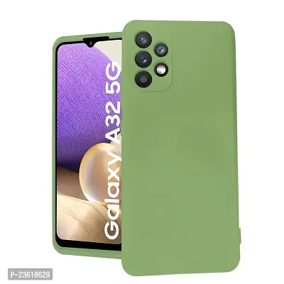 CoversKart Compatible with Samsung Galaxy A32 Ultra Slim Soft Silicone Back Cover | Inner Microfiber | CameraRtection Back Case (Parrot Green)