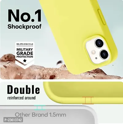 CoversKart? Liquid Silicone Back Cover for iPhone 11 | Shockproof Drop and Camera Protection | Soft Microfiber Inside| Silicone Bumper Case (Yellow)-thumb5