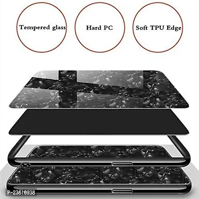 Coverskart Luxurious Marble Pattern Bling Shell Back Glass Case Cover with Soft TPU Bumper for Poco X2 (White)-thumb4