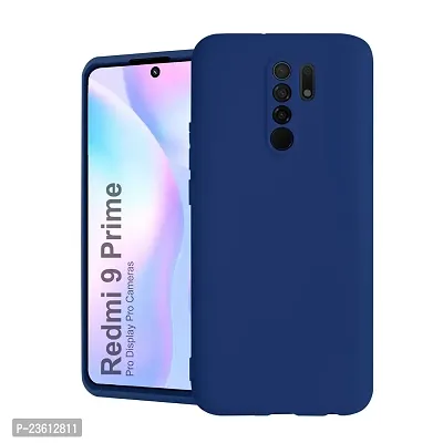 CoversKart Compatible with Redmi 9 Prime Ultra Slim Soft Silicone Back Cover | Inner Microfiber | Camera Protection Back Case (Blue)-thumb0