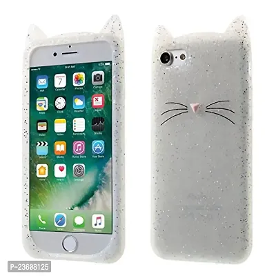 ae mobile accessorize 3D CARTOON SERIES Cute Cat Beard Silicone Case Cover for Iphone (Iph 7 + Wht)-thumb5