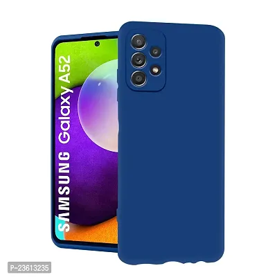 CoversKart Compatible with Samsung Galaxy A52 4G /A52 5G / A52s 5G Ultra Slim Soft Silicone Back Cover | Inner Microfiber | CameraRtection Back Case (Blue)-thumb0