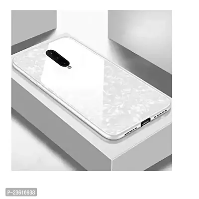 Coverskart Luxurious Marble Pattern Bling Shell Back Glass Case Cover with Soft TPU Bumper for Poco X2 (White)-thumb2