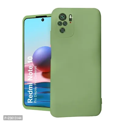 CoversKart Compatible with Redmi Note 10 / Redmi Note 10S Ultra Slim Soft Silicone Back Cover | Inner Microfiber | Camera Protection Back Case (Parrot Green)
