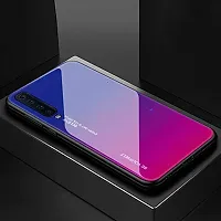 ae mobile accessorize AEMA (TM) Colourful Toughened Glass with Shockproof TPU Rubber Bumper Back Cover Case for Oppo Reno 3 Pro - 6.4inch 4G, Blue - Pink-thumb3