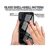 Coverskart Luxurious Marble Pattern Bling Shell Back Glass Case Cover with Soft TPU Bumper for Samsung Galaxy S20 Plus (Blue)-thumb1