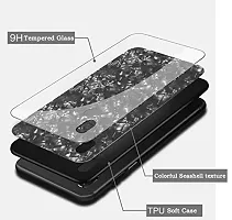 Coverskart Luxurious Marble Pattern Bling Shell Back Glass Case Cover with Soft TPU Bumper for iPhone XR, (Black)-thumb4