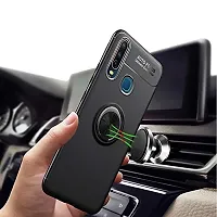 Coverskart? Shock Proof Sleek Rubberized AutoFocus with Beautiful Shockproof Ring Holder Stand Magnetic Aluminum Metal Case Cover Back Cover for VIVO Y17 (Black)-thumb1