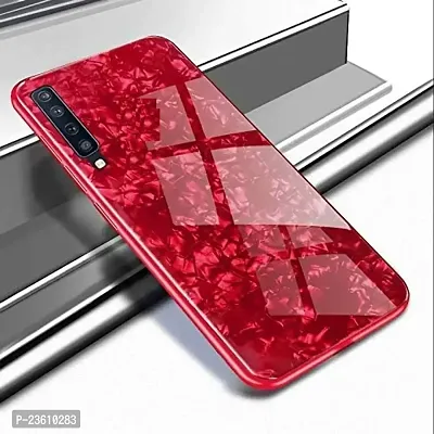 Coverskart Luxurious Marble Pattern Bling Shell Back Glass Case Cover with Soft TPU Bumper for Xiaomi Mi A3 / MiA3 (Red)-thumb0