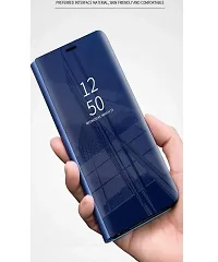 Mirror Flip Cover Semi Clear View Smart Cover Phone S-View Clear, Kickstand FLIP Case for Oppo F9 PRO Blue-thumb3