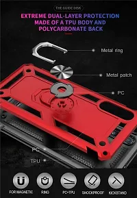 AEMA? for Samsung Galaxy A70 Luxury Dual Layer Hybrid Shockproof Armor Defender Case with 360 Degree Metal Rotating Finger Ring Holder Kickstand for Samsung Galaxy A70, (Red)-thumb3