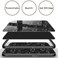 Coverskart Luxurious Marble Pattern Bling Shell Back Glass Case Cover with Soft TPU Bumper for Samsung Galaxy A50, (Black)-thumb4