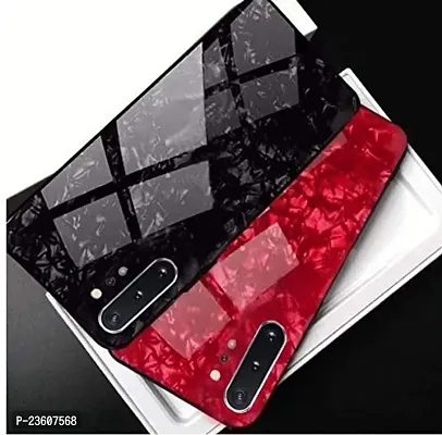 Coverskart Luxurious Marble Pattern Bling Shell Back Glass Case Cover with Soft TPU Bumper for Samsung Galaxy Note 10plus, (Black)-thumb3